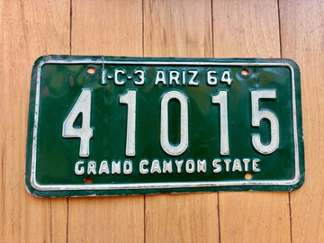 1964 Arizona Interstate Commercial 3 Axel License Plate (Not MVD/YOM Eligible)