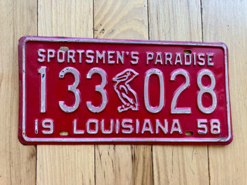 1958 Louisiana License Plate