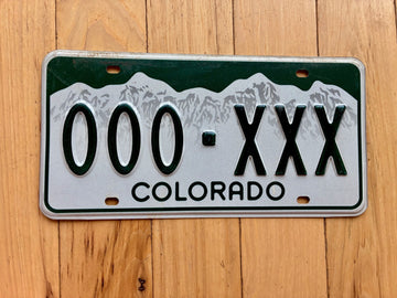 2000 Base Colorado Sample License Plate