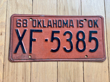 1968 Oklahoma License Plate