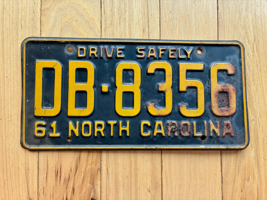 1961 North Carolina License Plate