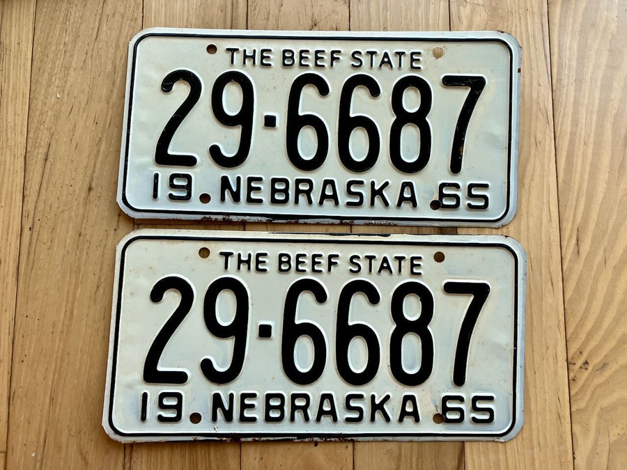 Pair of 1965 Nebraska License Plates