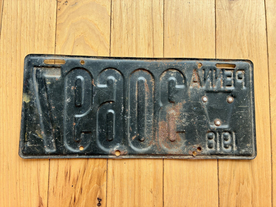 1918 Pennsylvania License Plate