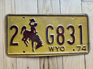 1974 Wyoming License Plate