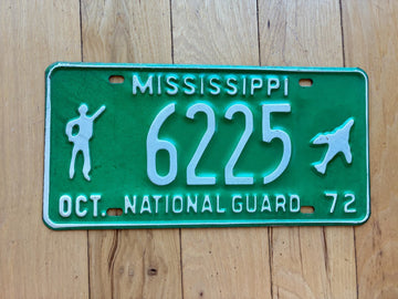 1972 Mississippi National Guard License Plate