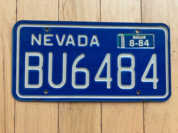 1984 Nevada License Plate