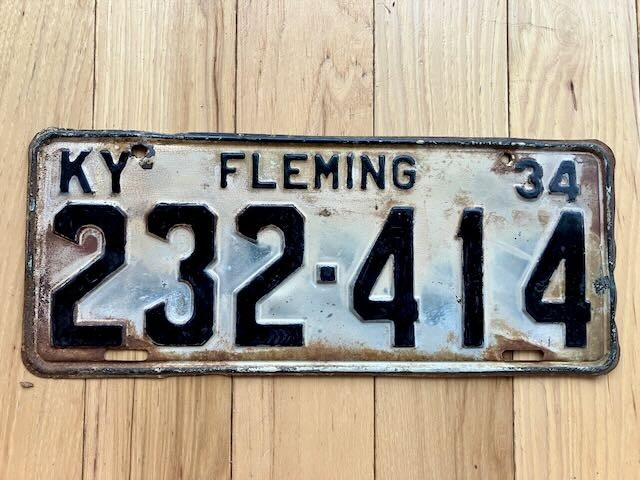 1934 Kentucky Fleming County License Plate