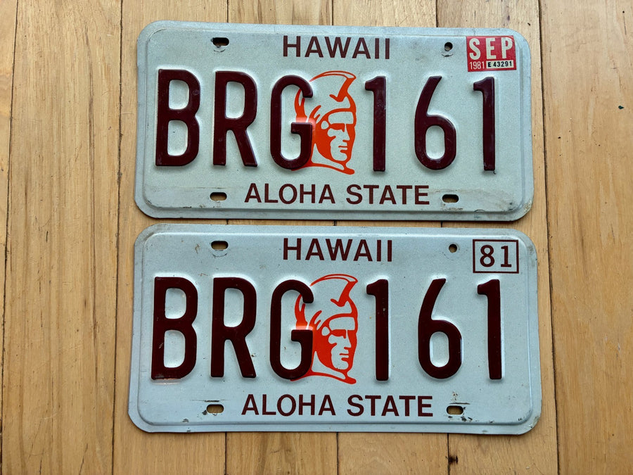 1981 Pair of Hawaii License Plates