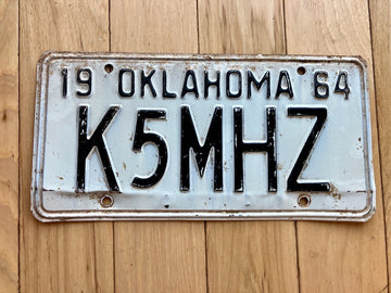 1964 Oklahoma Amateur Radio License Plate