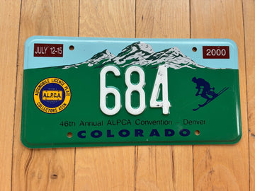 2000 Colorado ALPCA Booster Denver Convention License Plate