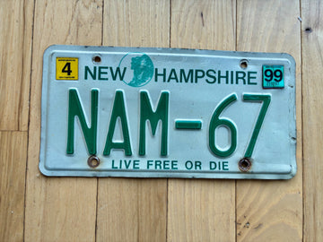 1999 New Hampshire Vanity License Plate