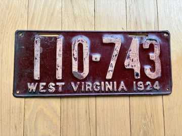 1924 West Virginia License Plate