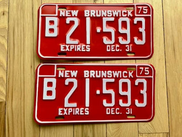 Pair of 1975 New Brunswick License Plates