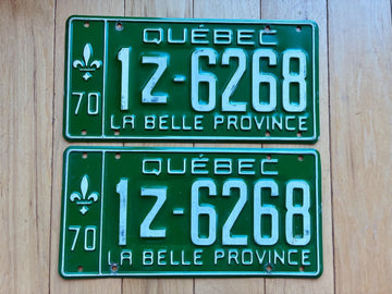 1970 Pair of Quebec License Plates
