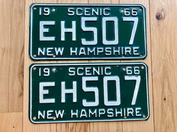 Pair of 1966 New Hampshire License Plates