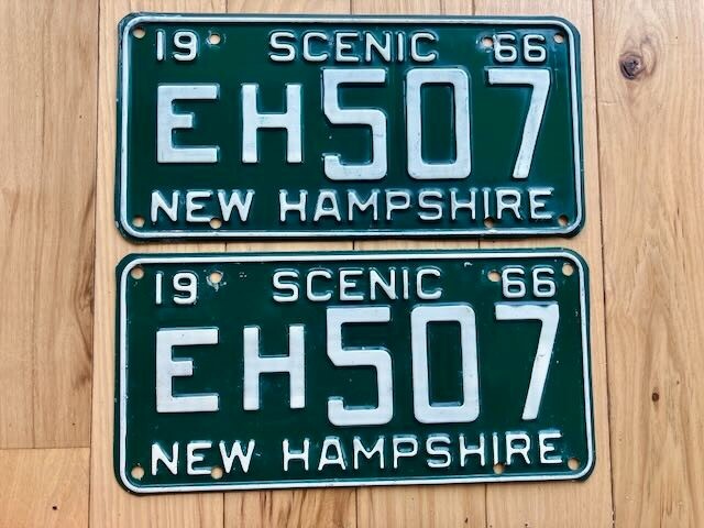 Pair of 1966 New Hampshire License Plates