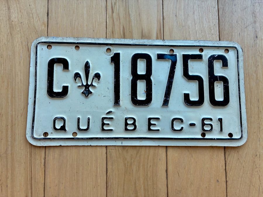 1961 Quebec License Plate