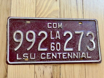 1960 Louisiana License Plate / LSU Centennial