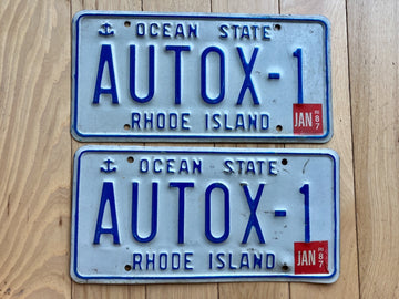 Pair Of 1987 Rhode Island Vanity License Plates - AUTOX - 1