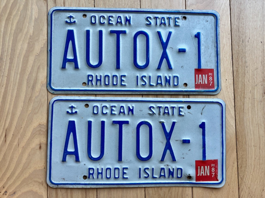 Pair Of 1987 Rhode Island Vanity License Plates - AUTOX - 1