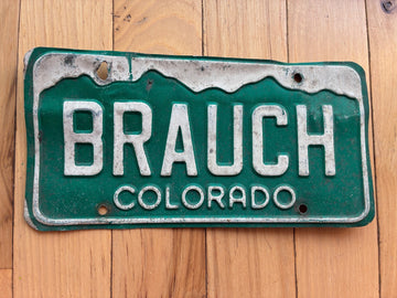 1980s Colorado Vanity License Plate - Brauch