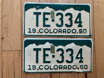 Pair of 1961 Colorado License Plates
