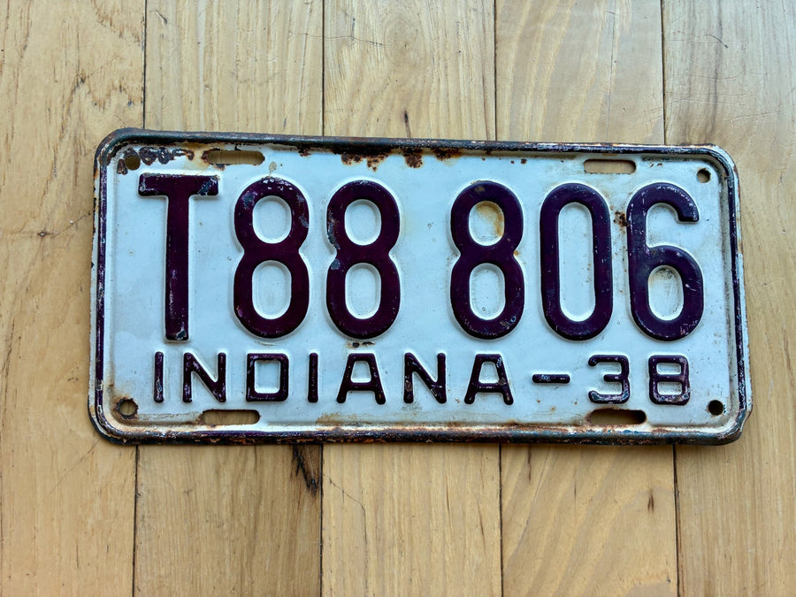 1938 Indiana Truck License Plate