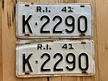 Pair of 1941 Rhode Island License Plates
