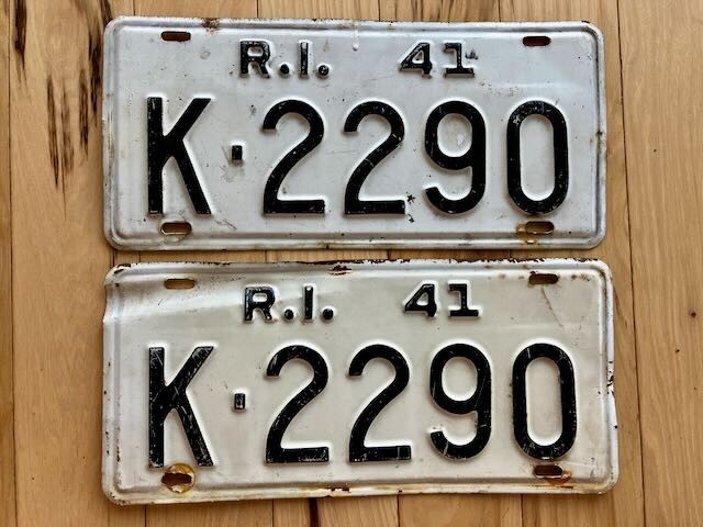 Pair of 1941 Rhode Island License Plates
