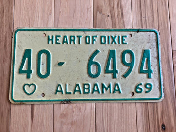 1969 Lamar County Alabama License Plate