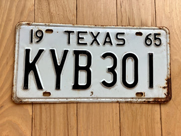 1965 Texas License Plate