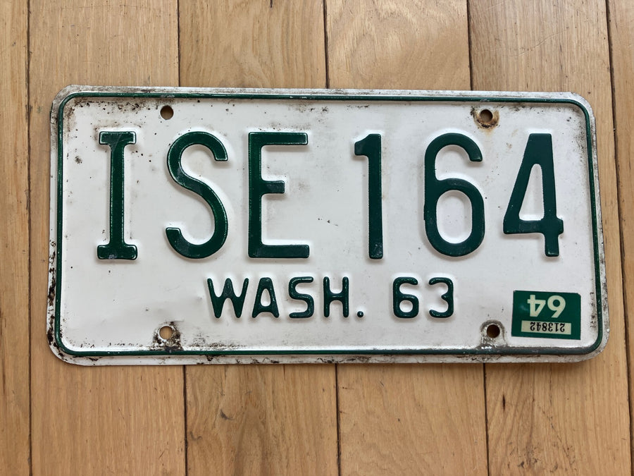 1963 Washington State License Plate W/ 1964 Tab