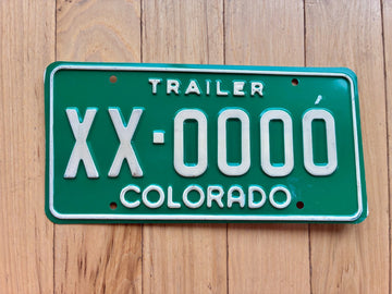 1977 Base Colorado Sample Trailer License Plate