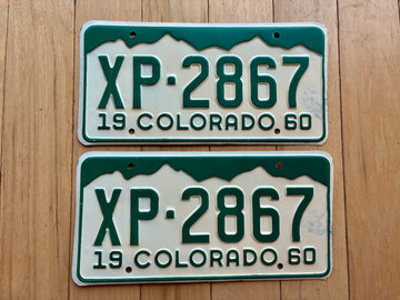 Pair of 1960 Colorado License Plates