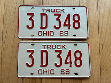 Pair of 1968 Ohio Truck License Plates