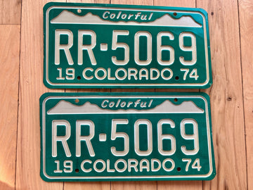 Pair of 1974 Colorado License Plates