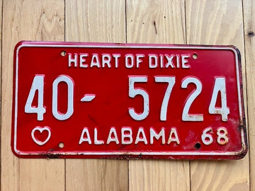 1968 Alabama Lamar County License Plate