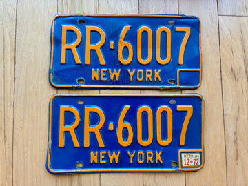 Pair of 1972 New York License Plates