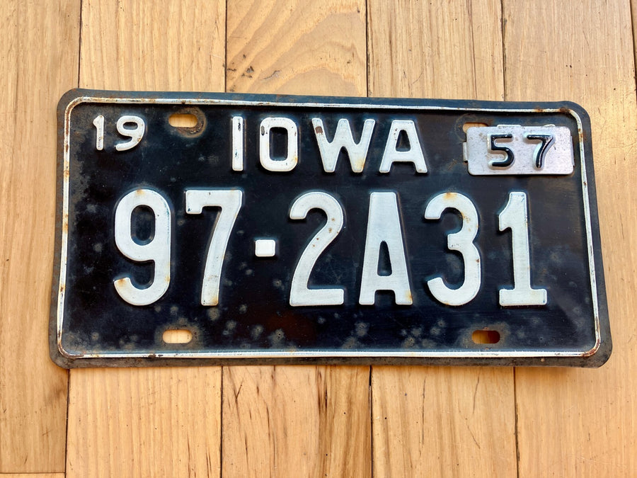1957 Iowa License Plate