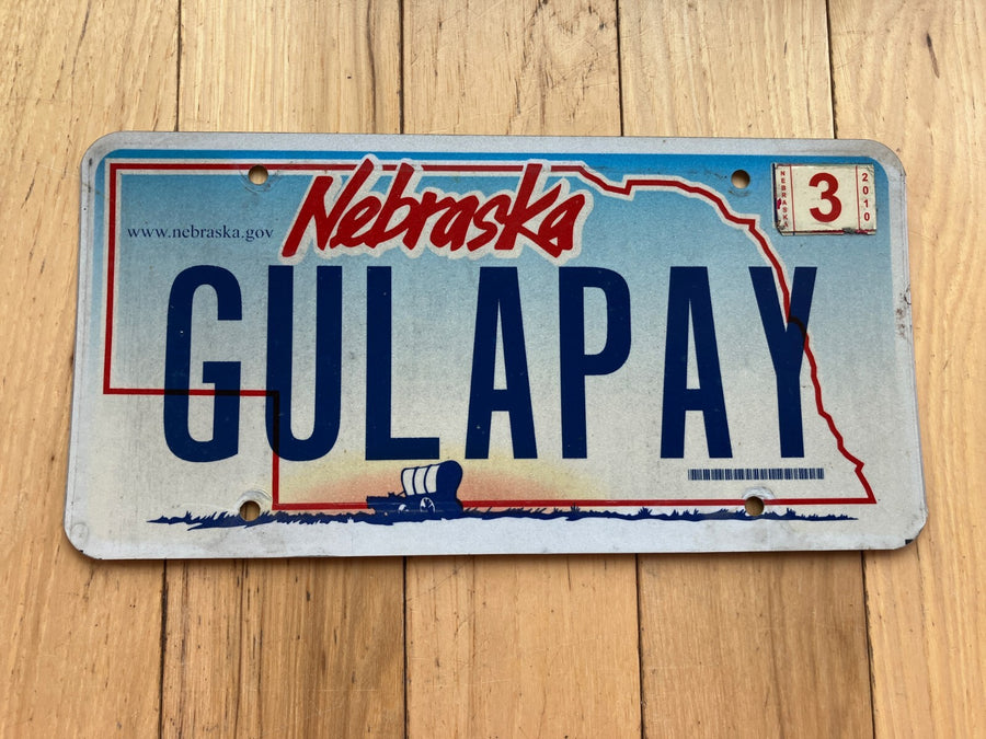 2010 Nebraska Vanity License Plate - GULAPAY