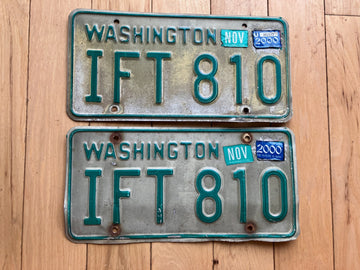 Pair Of 1980s Washington License Plates W/ 2000s Tab -Check With DOL For YOM