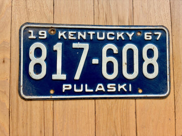 1967 Kentucky Pulaski County License Plate