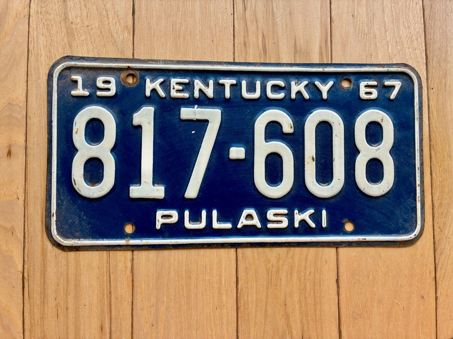 1967 Kentucky Pulaski County License Plate