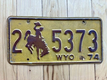 1974 Wyoming License Plate
