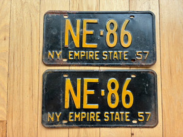 Pair of 1957 New York License Plates