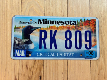 2008 Minnesota Critical Habitat Duck License Plate