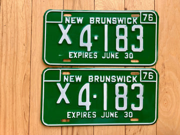 Pair of 1976 New Brunswick License Plates