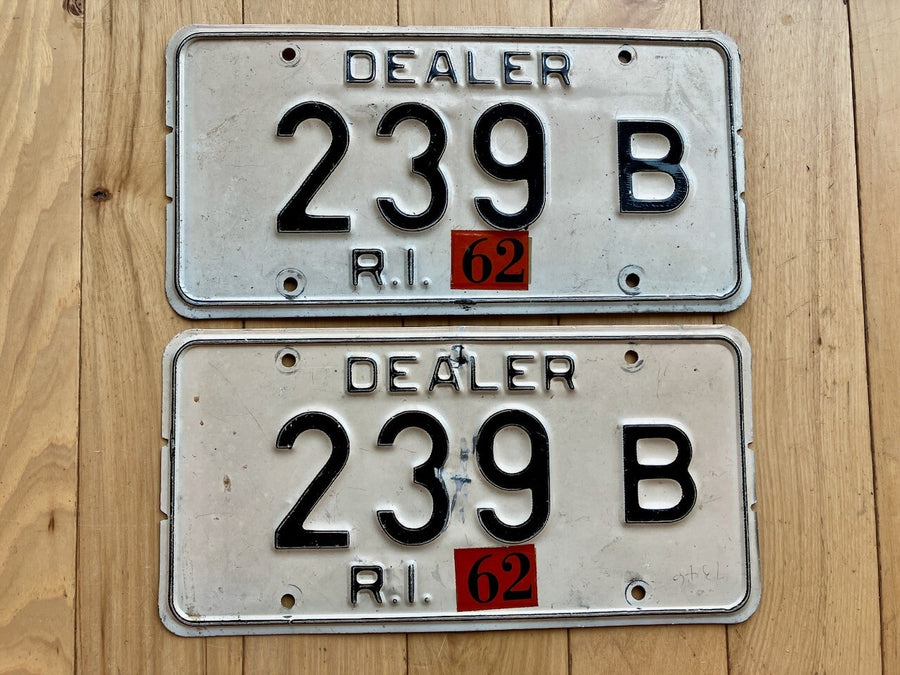 Pair Of 1962 Rhode Island Dealer License Plates