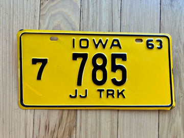 1963 Iowa JJ Truck License Plate
