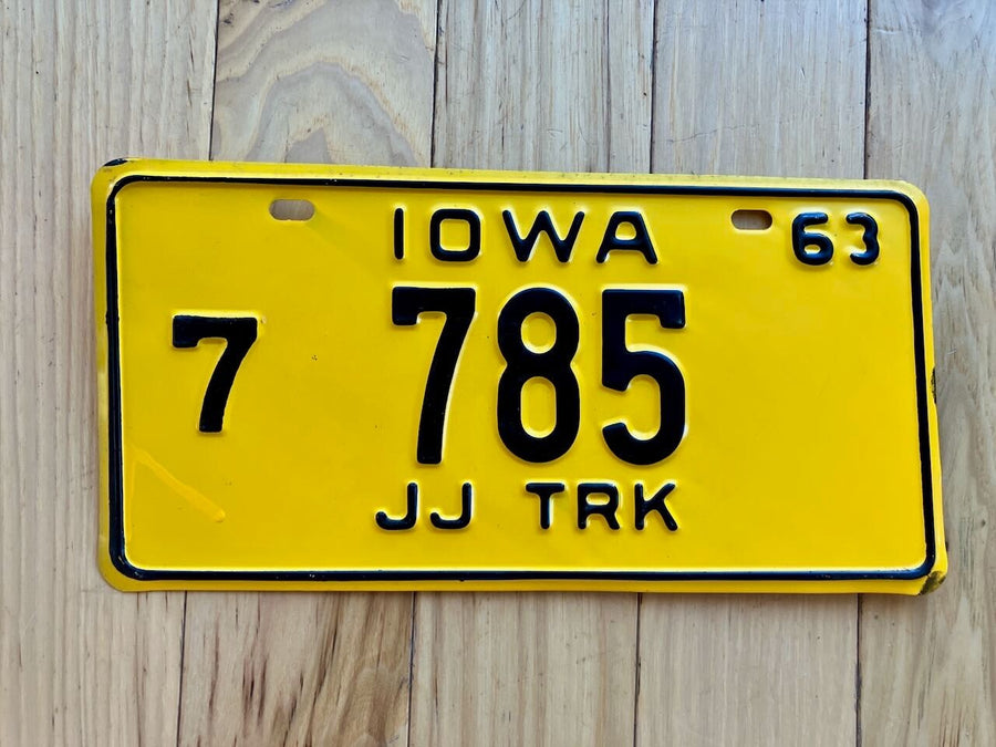 1963 Iowa JJ Truck License Plate